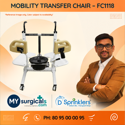 Patient Transfer Wheelchair - Compact & Convenient Assisted Transfer Solution