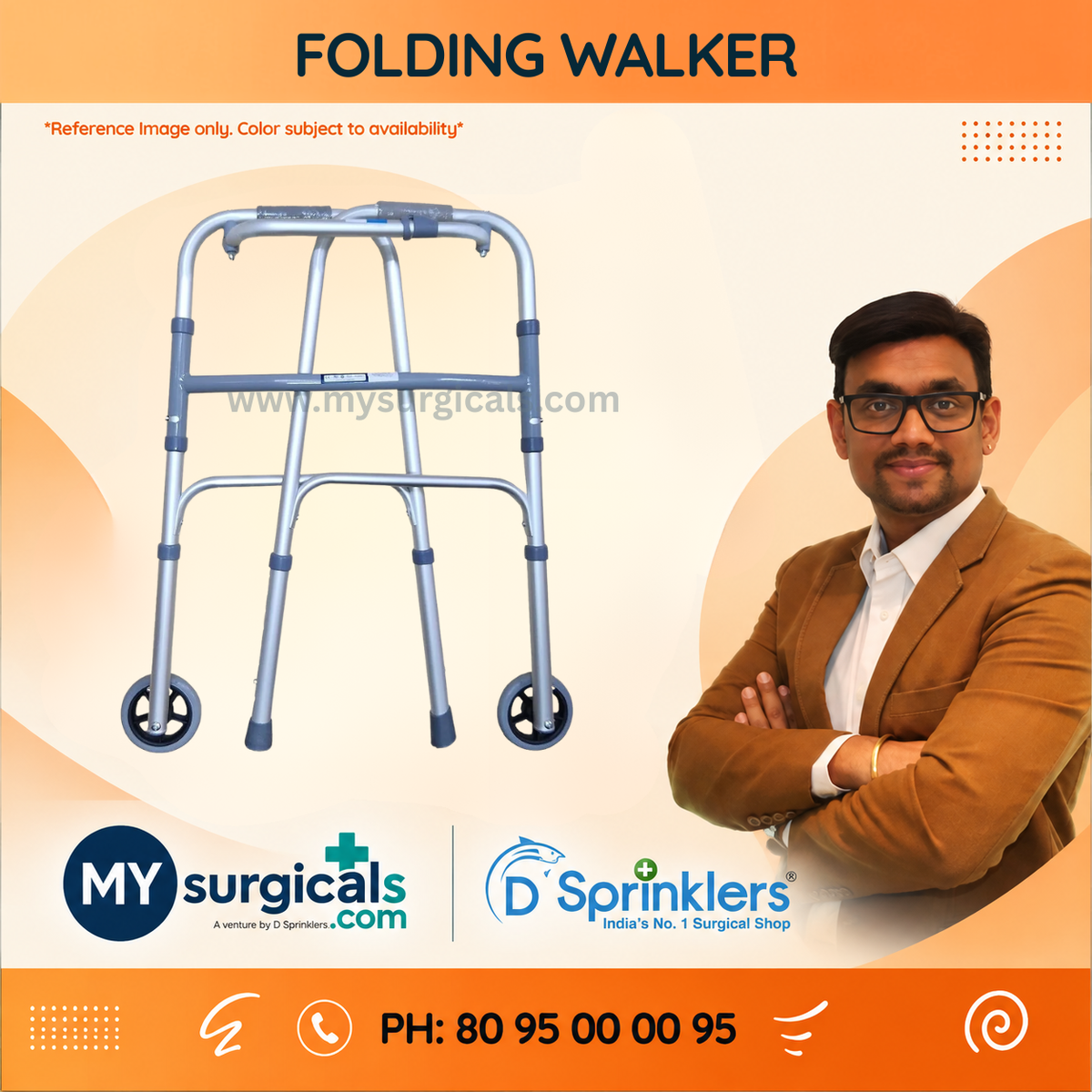 Folding Height Adjustable with Front Wheel Walker for Convenient Everyday Mobility