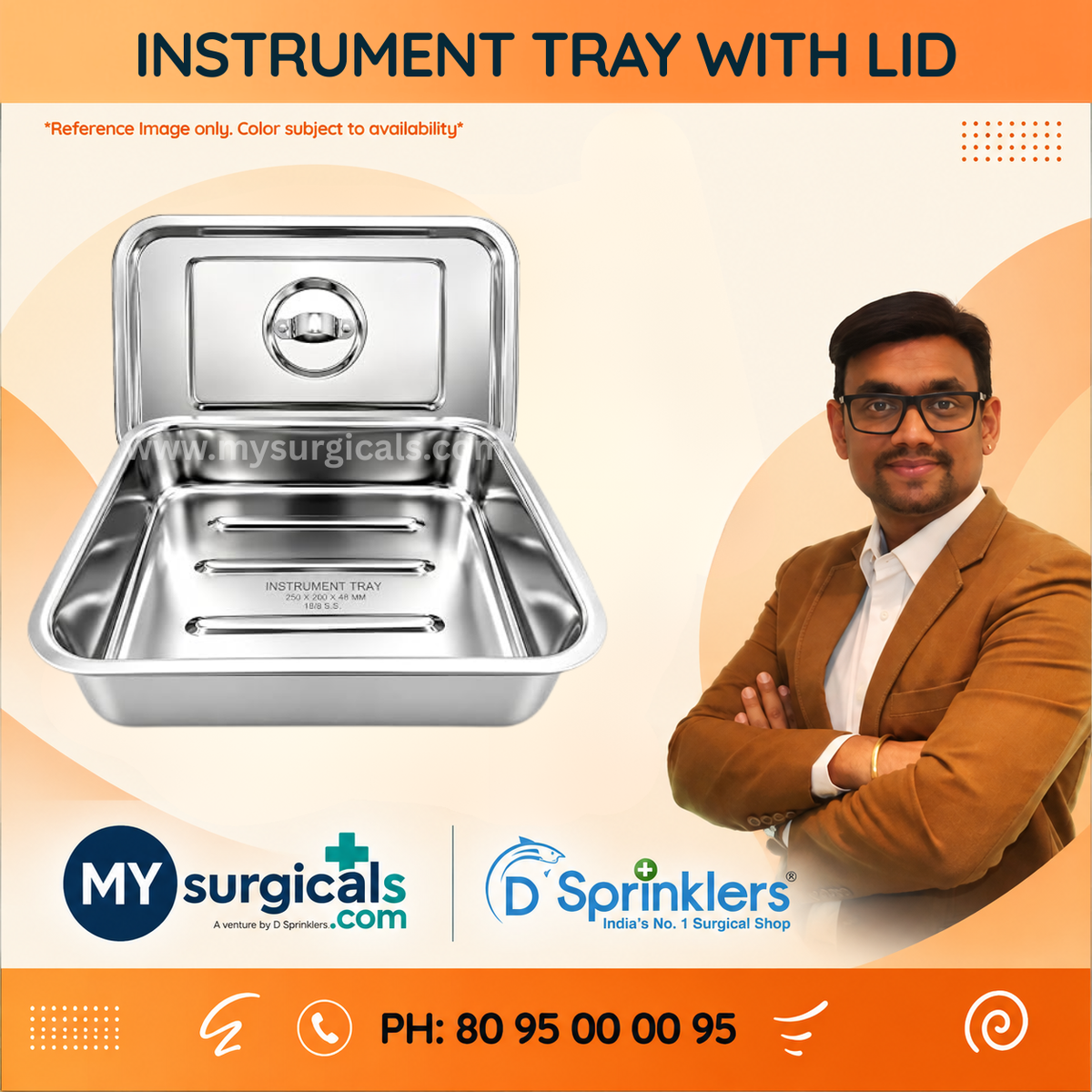 Medical Instrument Tray with Lid for Safe Clinical Storage