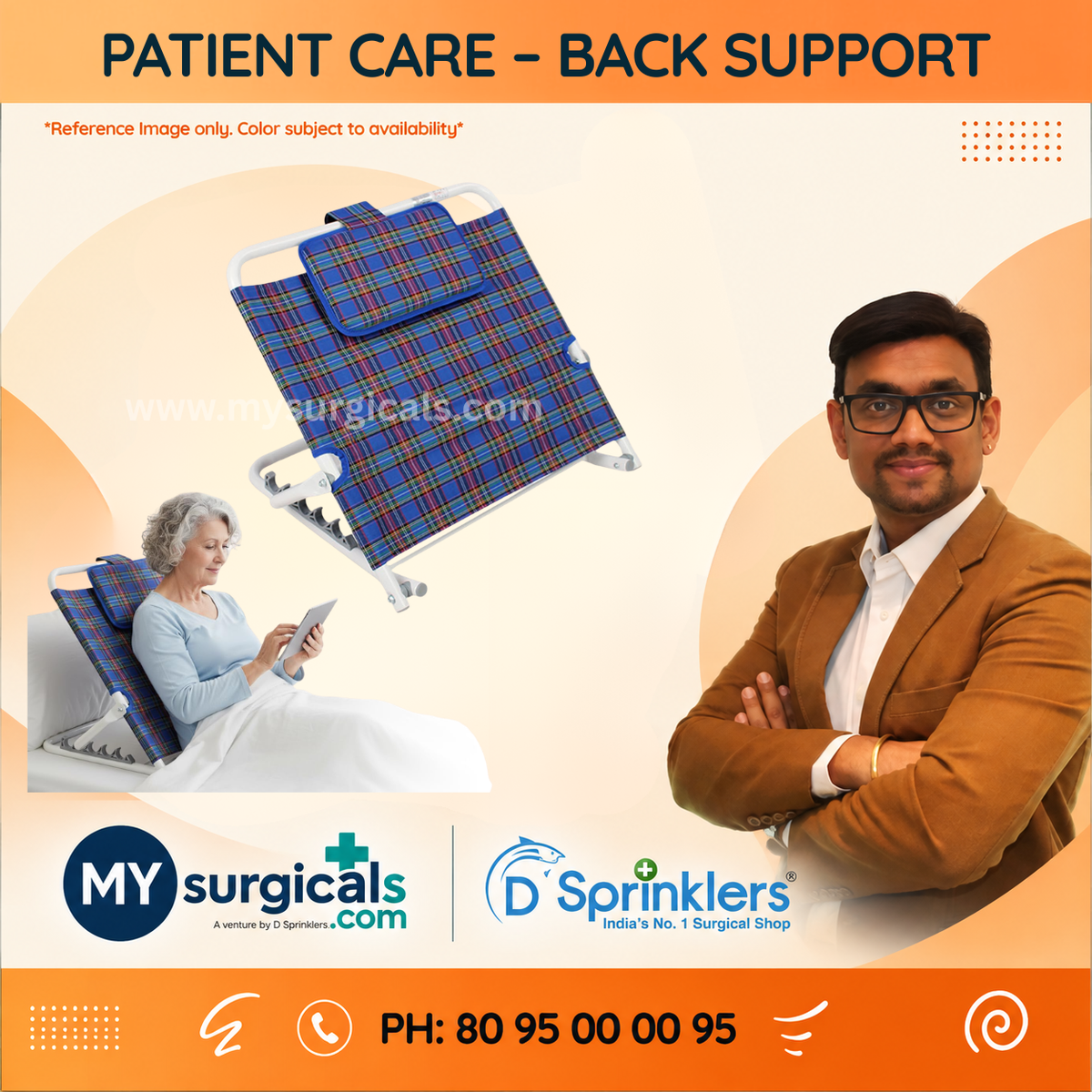 Patient Back Support for Comfortable Bedside Positioning