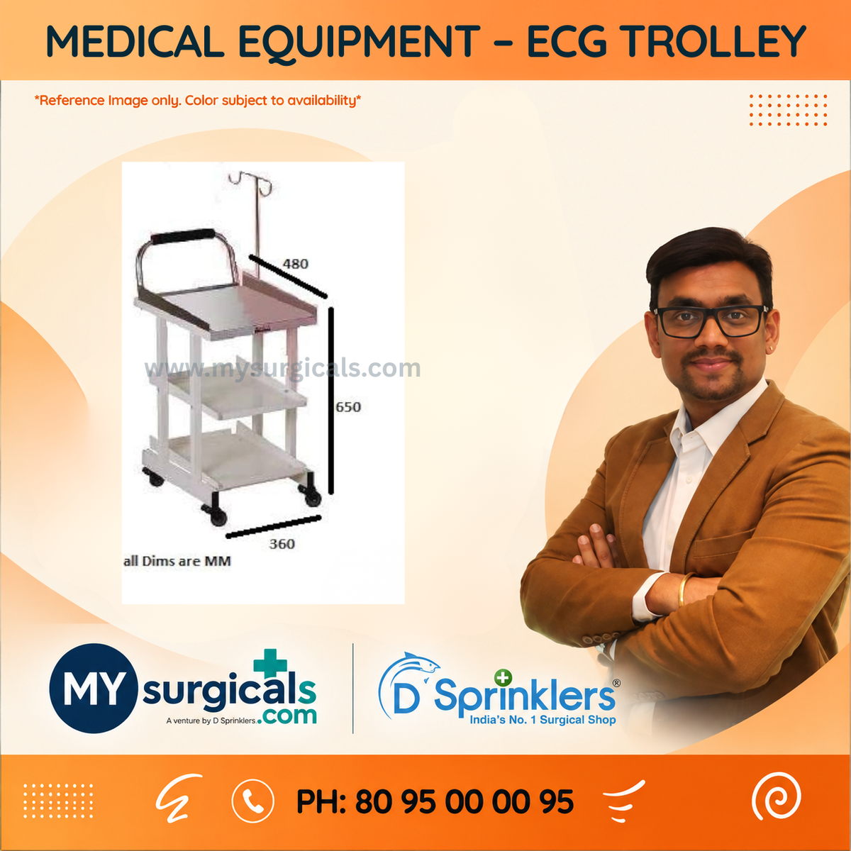 ECG Equipment Trolley for Organised Cardiac Care