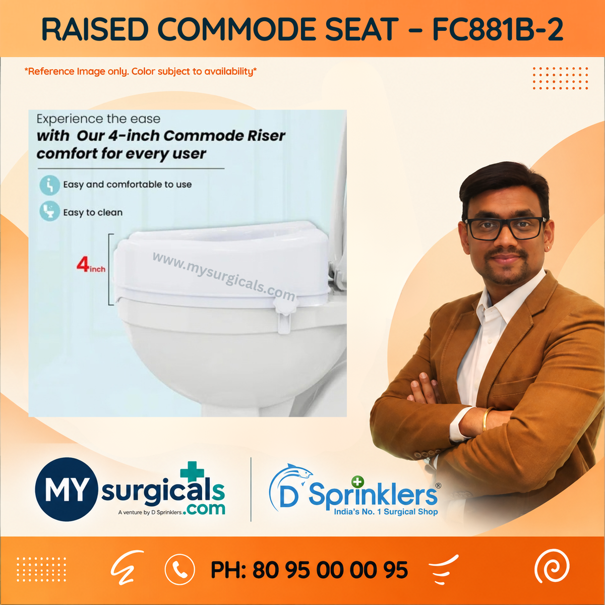 Raised Commode Seat for Comfortable Bathroom Support