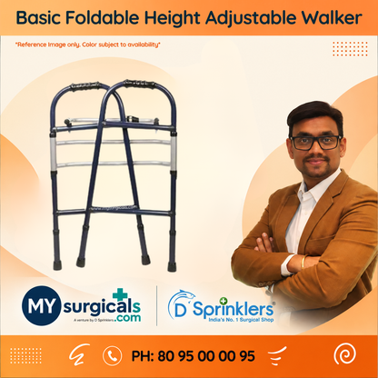 Basic Foldable Height Adjustable Walker