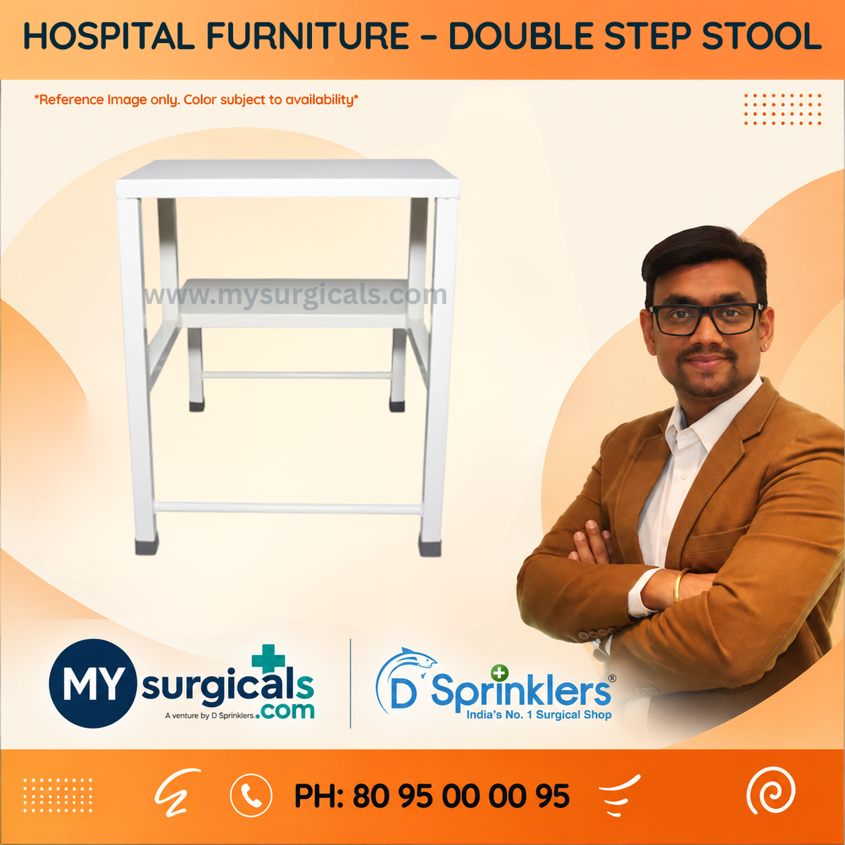 Double Step Stool for Safe Hospital Access