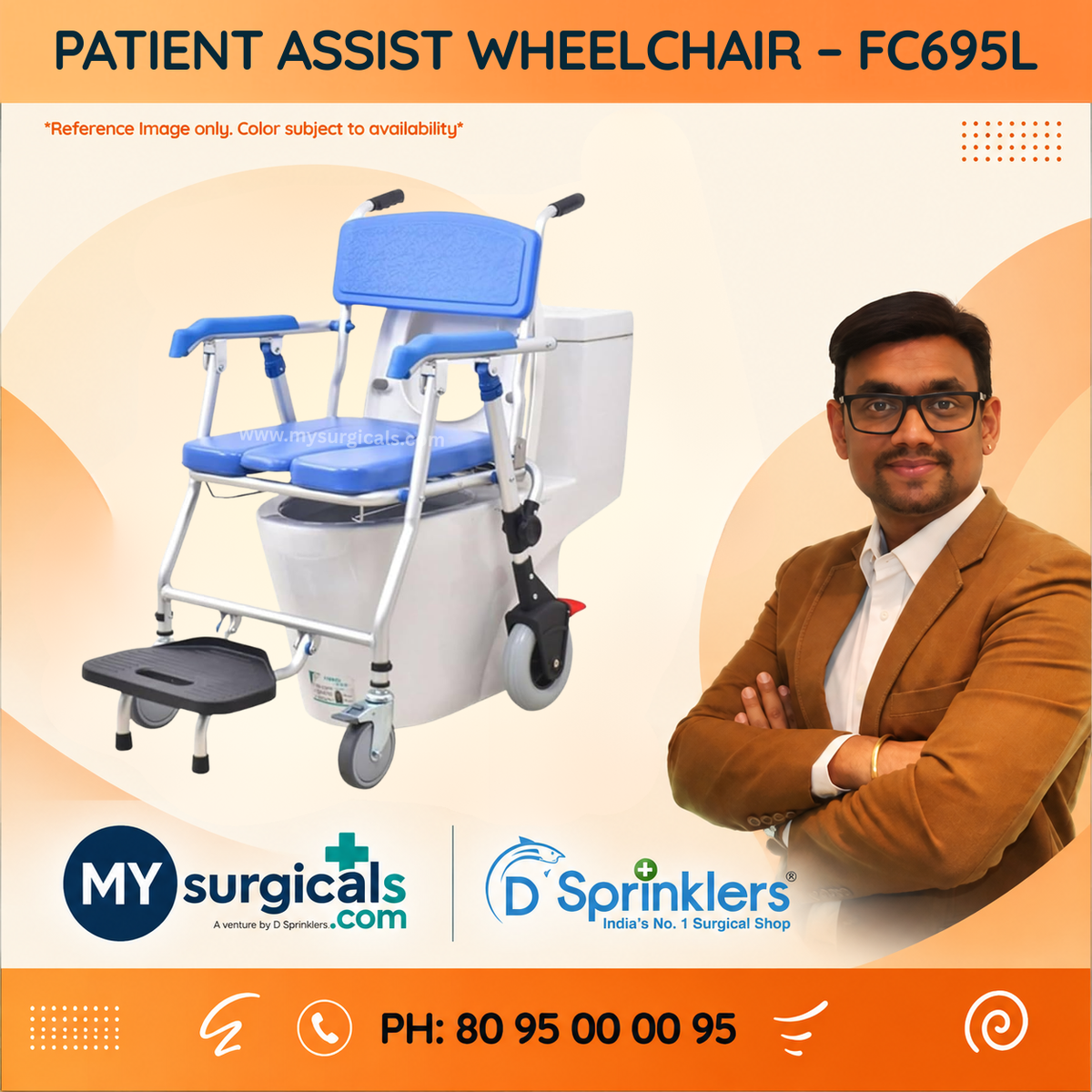 Patient Assist Wheelchair for Mobility & Personal Care