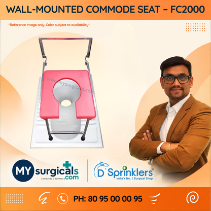 Wall-Mounted Commode Seat for Space-Saving Bathroom Support
