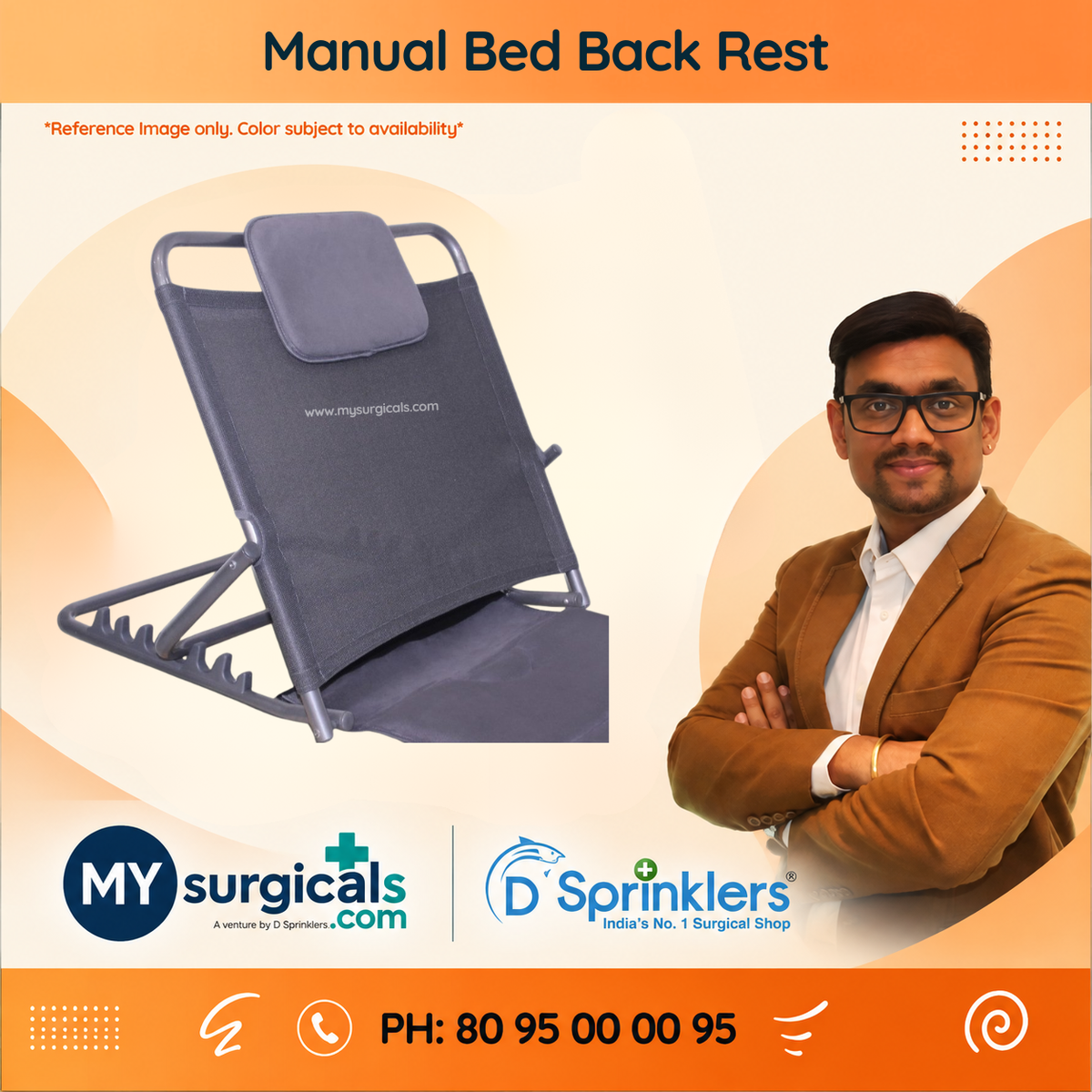 Comfortable Bed Back Support for Patients with Handle Option