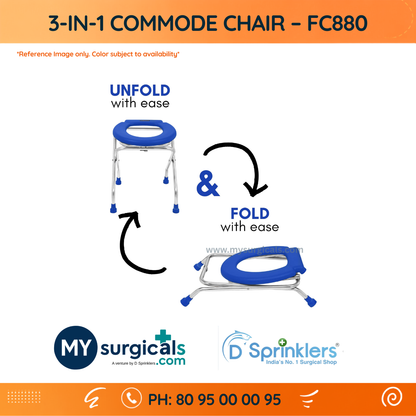3-in-1 Commode Chair for Versatile Patient Care