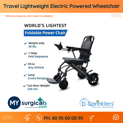 Light Travel Electric Battery Powered Wheelchair with Assistant Remote