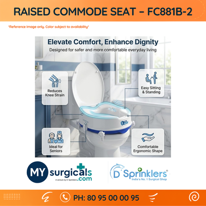 Raised Commode Seat for Comfortable Bathroom Support