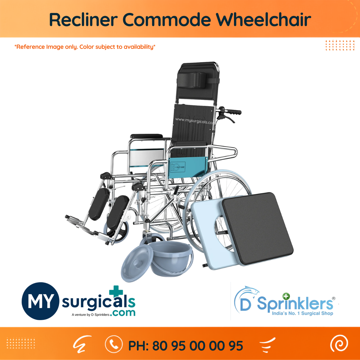 Recliner Commode Wheelchair