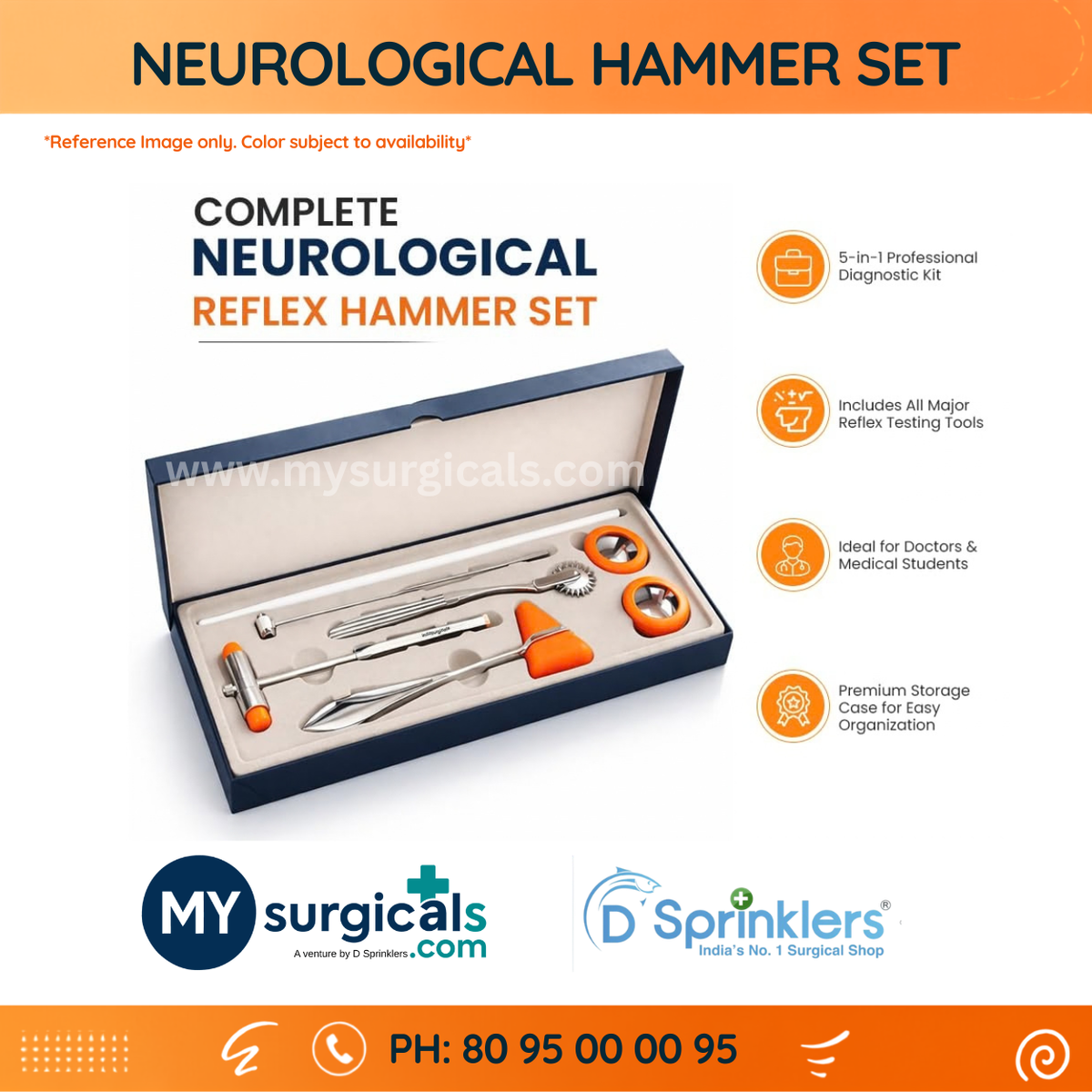 Neurological Examination Hammer Set for Clinical Assessment