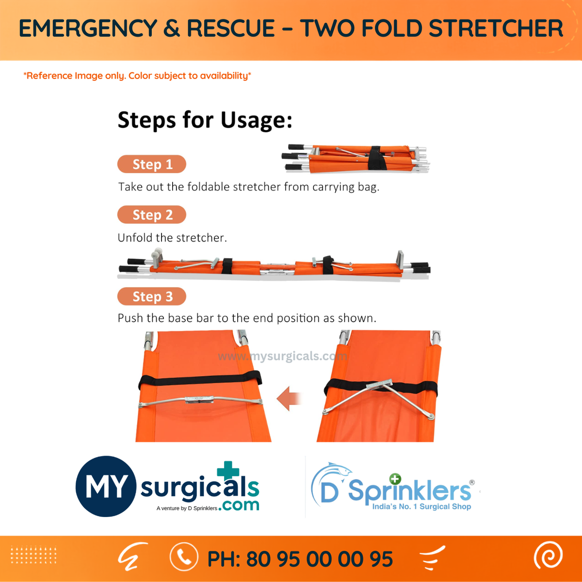 Emergency Two-Fold Stretcher for Quick Patient Transport