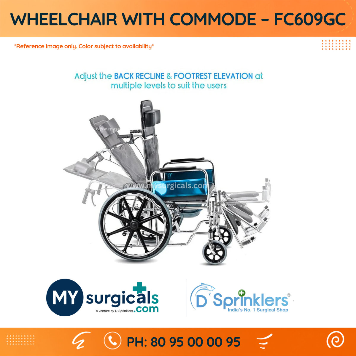 Multi-Function Commode Wheelchair - Mobility & Personal Care Solution