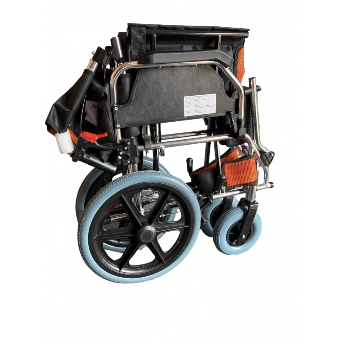 Aluminum Light Weight Compact Foldable Travel Wheelchair with Flip-up Armrests & Footrests