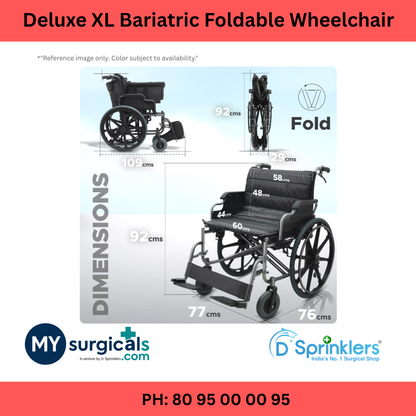 Deluxe XL Bariatric Heavy Duty Foldable Wheelchair