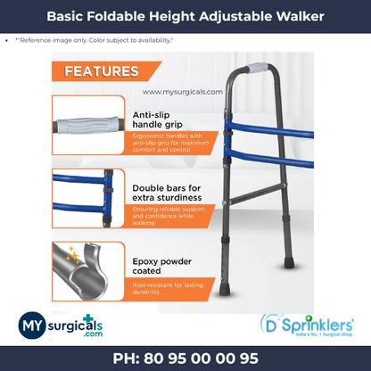 Basic Foldable Height Adjustable Walker