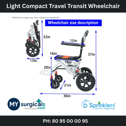 Light Compact Travel Transit Wheelchair