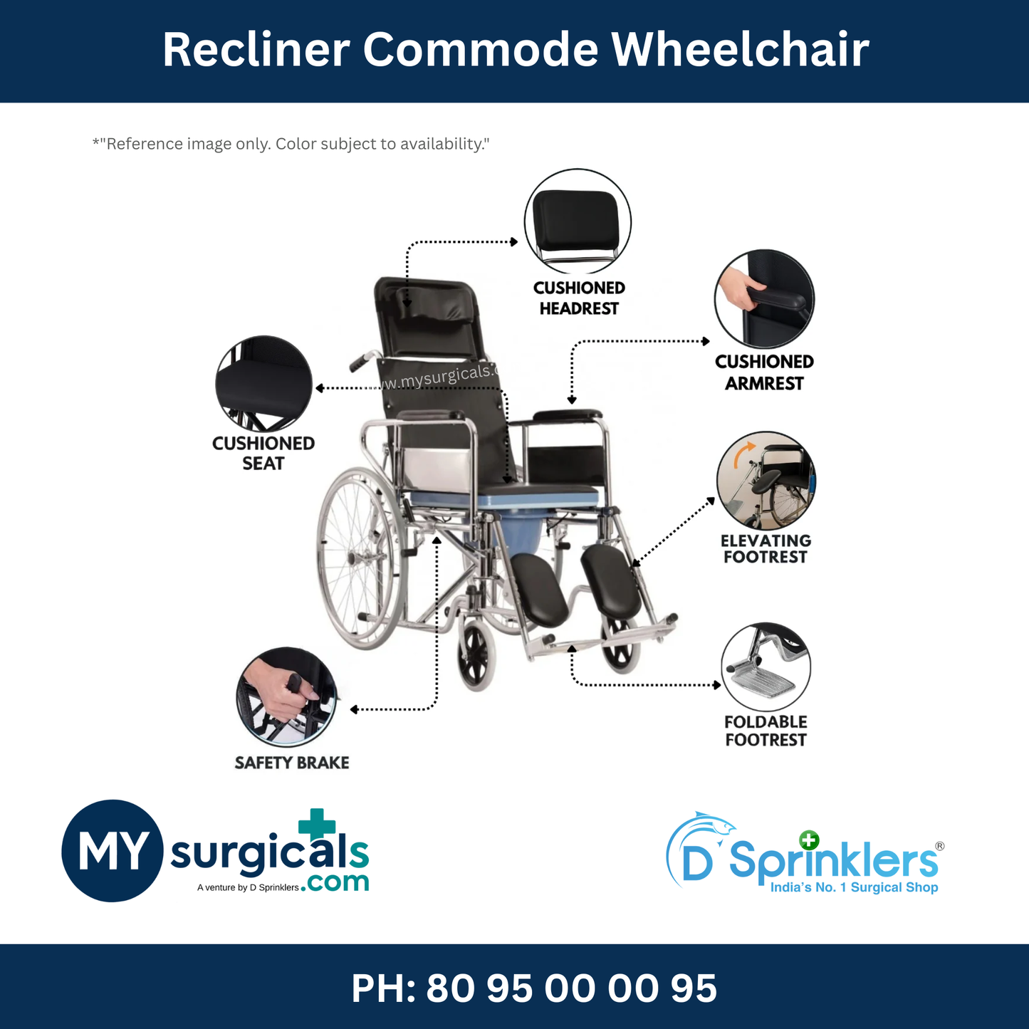 Recliner Commode Wheelchair