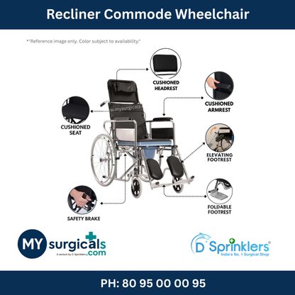Recliner Commode Wheelchair