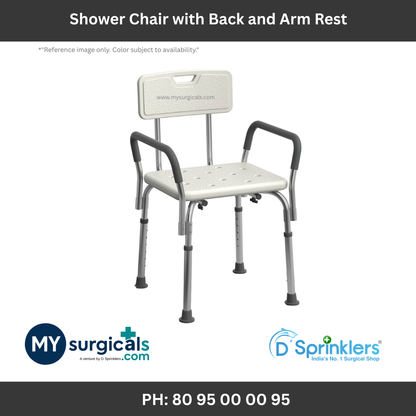 Shower Chair Bath Seat with Padded Armrests Back Support