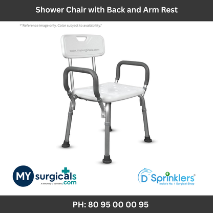 Shower Chair Bath Seat with Padded Armrests Back Support