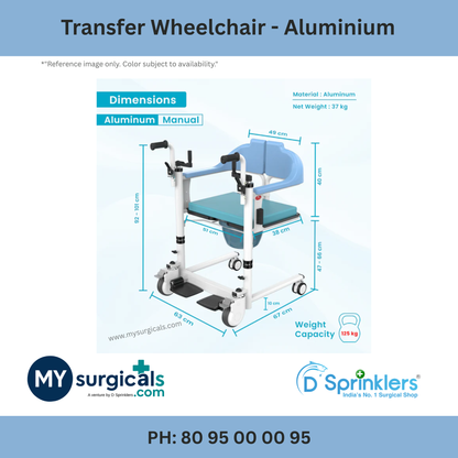 Transfer Wheelchair - Aluminium